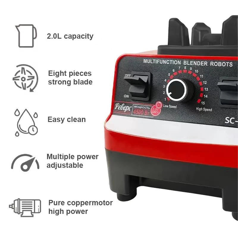 2000W 2-in-1 Blender Fixed Food Processor