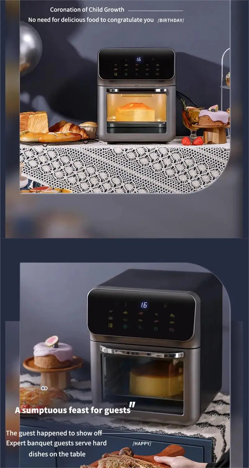 10L Air Fryer 1350W Electric Hot Fryer Oven Oilless cooler with Touch Control non-Basket Visible windows, Family Size