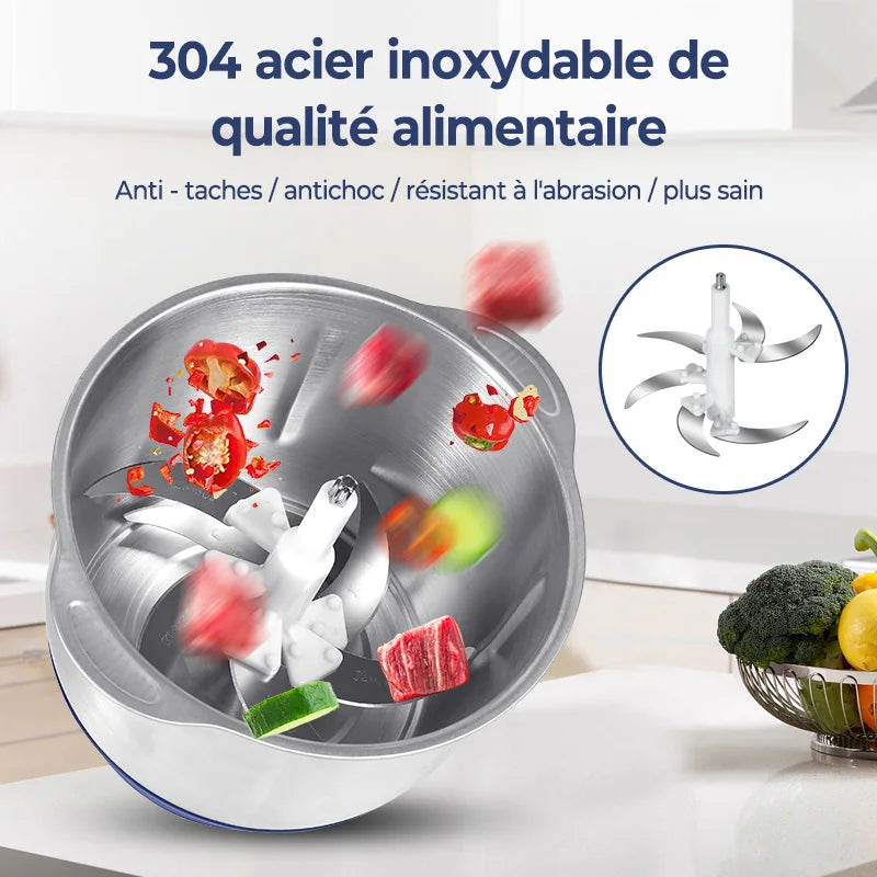 5L Electric Meat Grinders 304 Stainless Steel Food Crusher Multifunctional Vegetable Slicer Chopper Mincer Baby Food Processor
