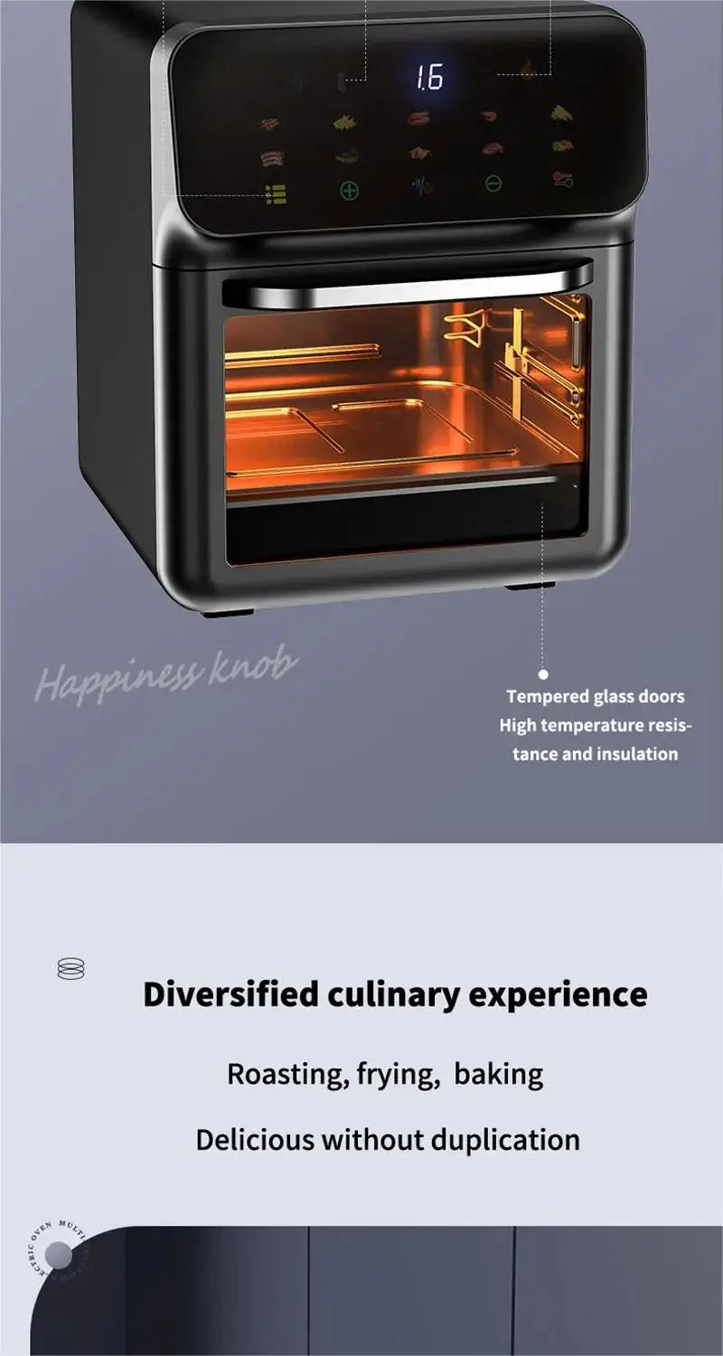 10L Air Fryer 1350W Electric Hot Fryer Oven Oilless cooler with Touch Control non-Basket Visible windows, Family Size