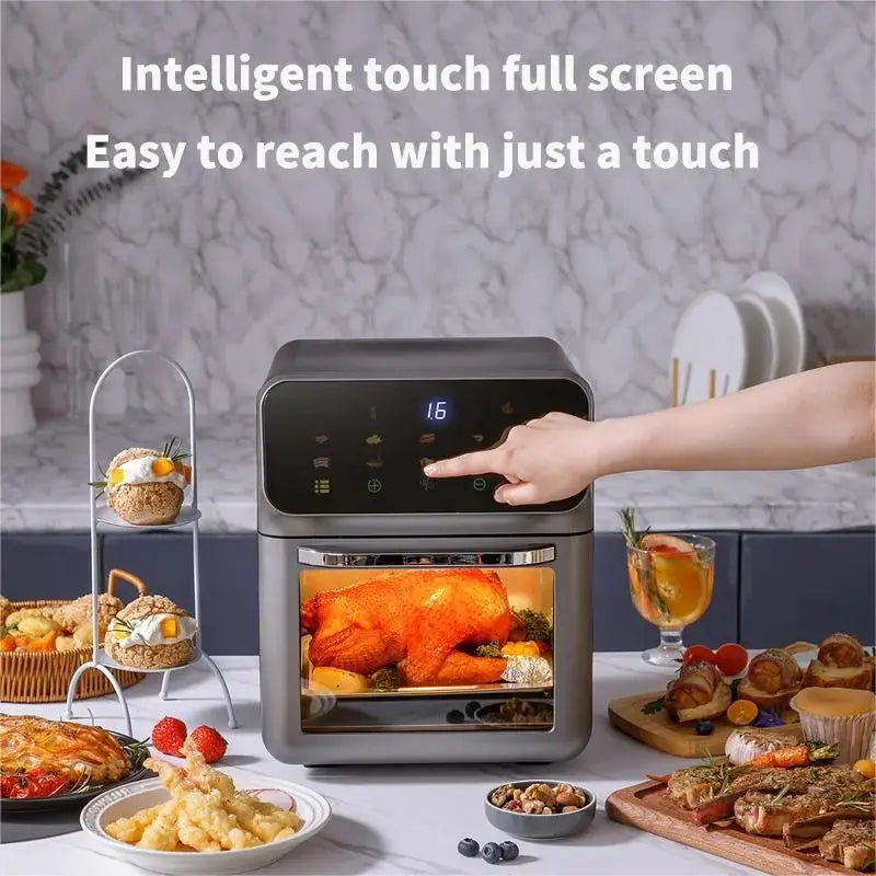 10L Air Fryer 1350W Electric Hot Fryer Oven Oilless cooler with Touch Control non-Basket Visible windows, Family Size