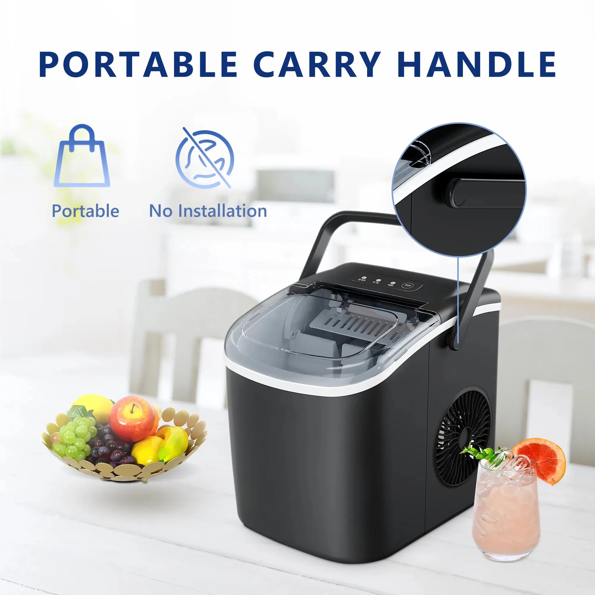 SIMZLIFE  lbs/24H Countertop Ice Maker Machine