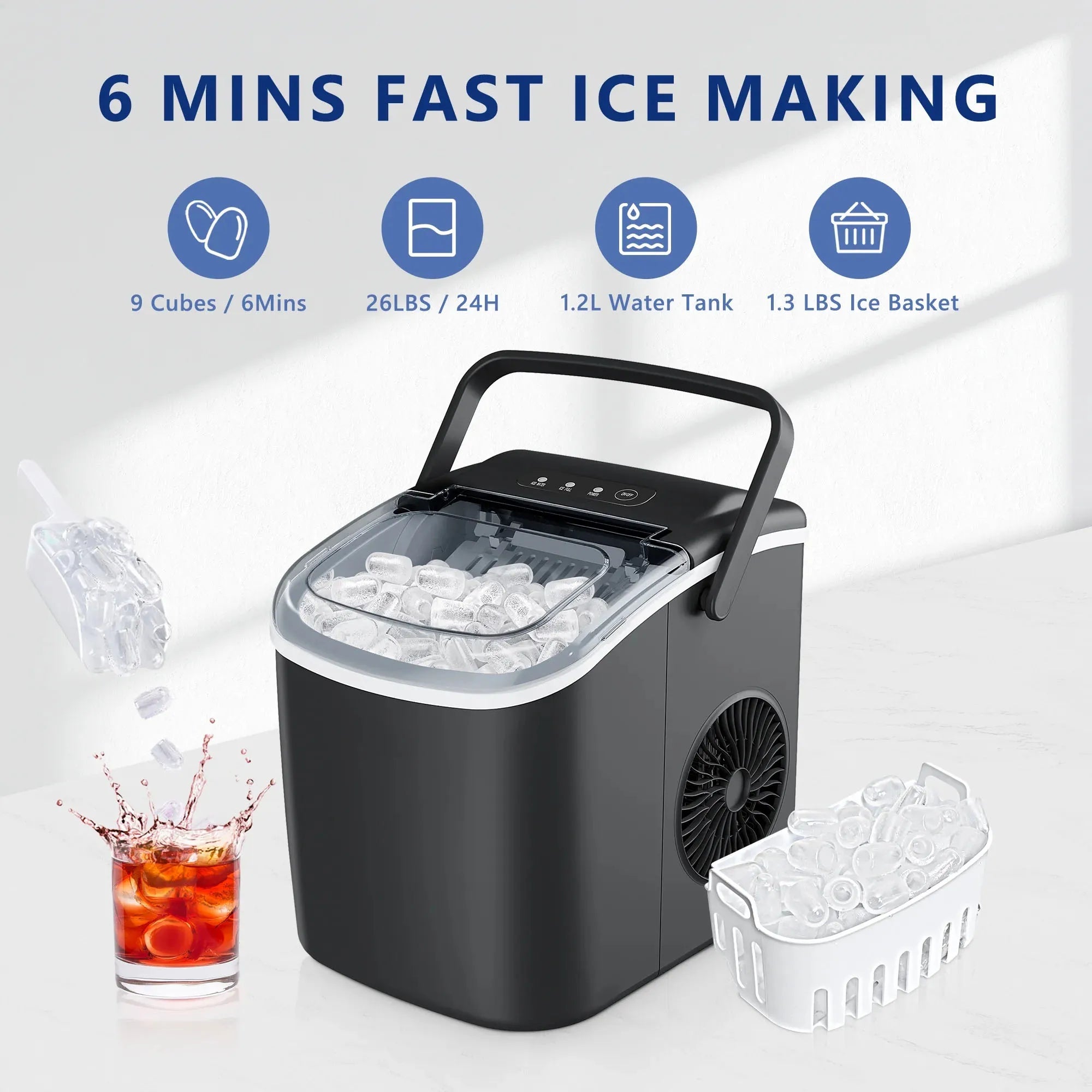 SIMZLIFE  lbs/24H Countertop Ice Maker Machine
