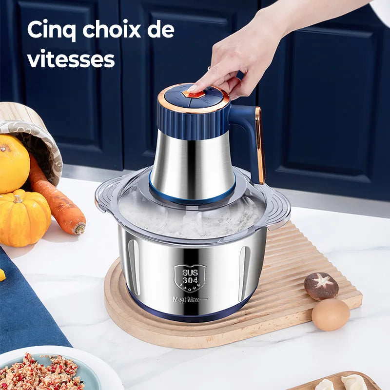 5L Electric Meat Grinders 304 Stainless Steel Food Crusher Multifunctional Vegetable Slicer Chopper Mincer Baby Food Processor