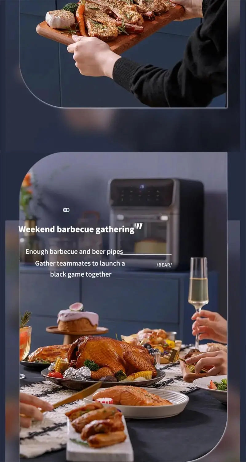 10L Air Fryer 1350W Electric Hot Fryer Oven Oilless cooler with Touch Control non-Basket Visible windows, Family Size