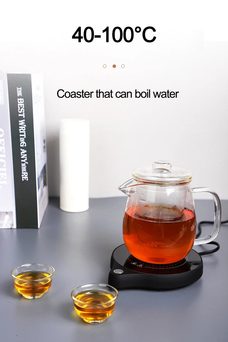 110V 220V Cup Heater Mug Warmer 100°C Hot Tea Makers 5 Gear Temperature Warmer Coaster Heater for Coffee Milk Tea Heating Pad