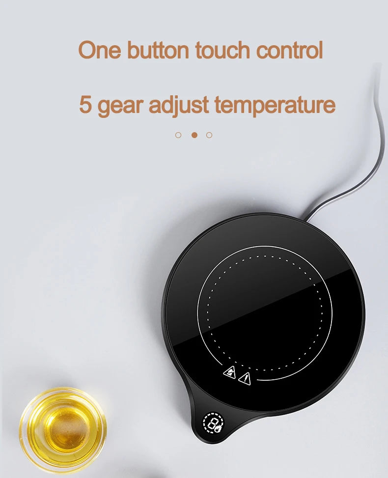 110V 220V Cup Heater Mug Warmer 100°C Hot Tea Makers 5 Gear Temperature Warmer Coaster Heater for Coffee Milk Tea Heating Pad
