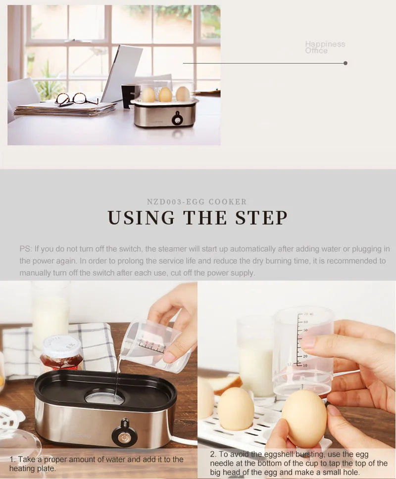 3 Egg Steamer Multi Function Breakfast Machine Soft Or Hard Boiled Egg Cooker Electric Egg Boiler Maker 220V