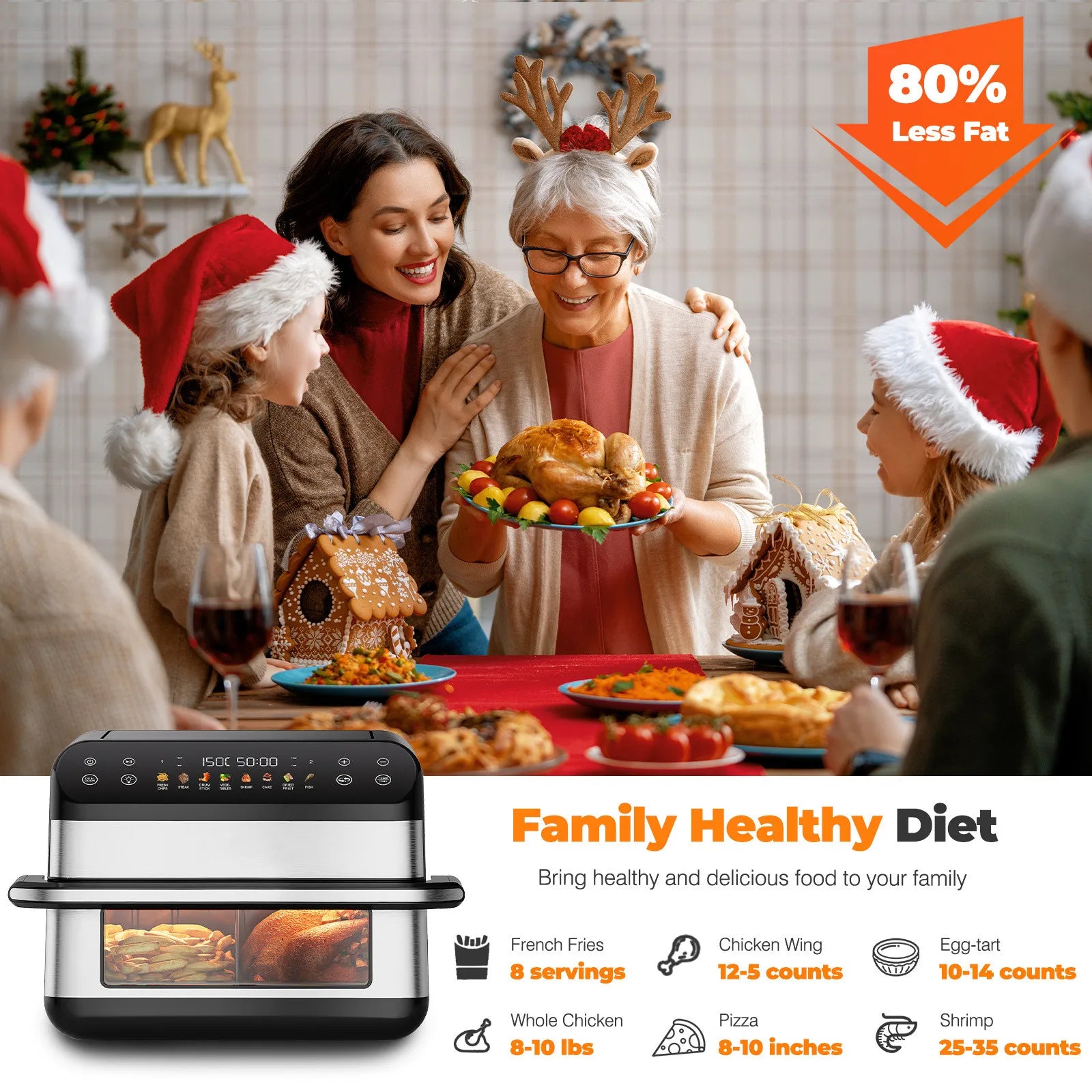 10L Dual-Basket Air Fryer Oven Combo
