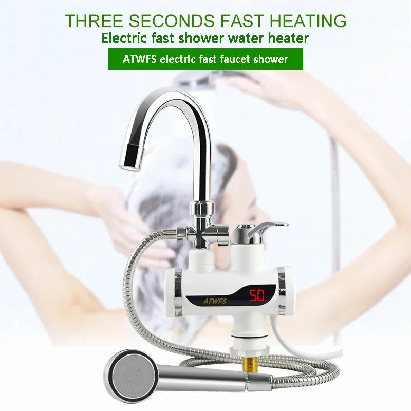 Electric Instant Shower Water Heater Instant Hot Water Faucet Kitchen Electric Tap Water Heating Instantaneous Heater