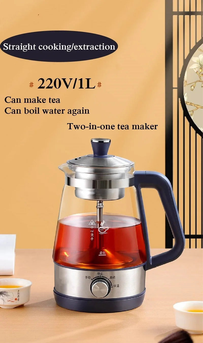 1L Electric Kettle Heat-resistant Glass Tea Infuser Pot With Filter  Automatic Steam Spray Borosilicate glass Teapot Health Pot