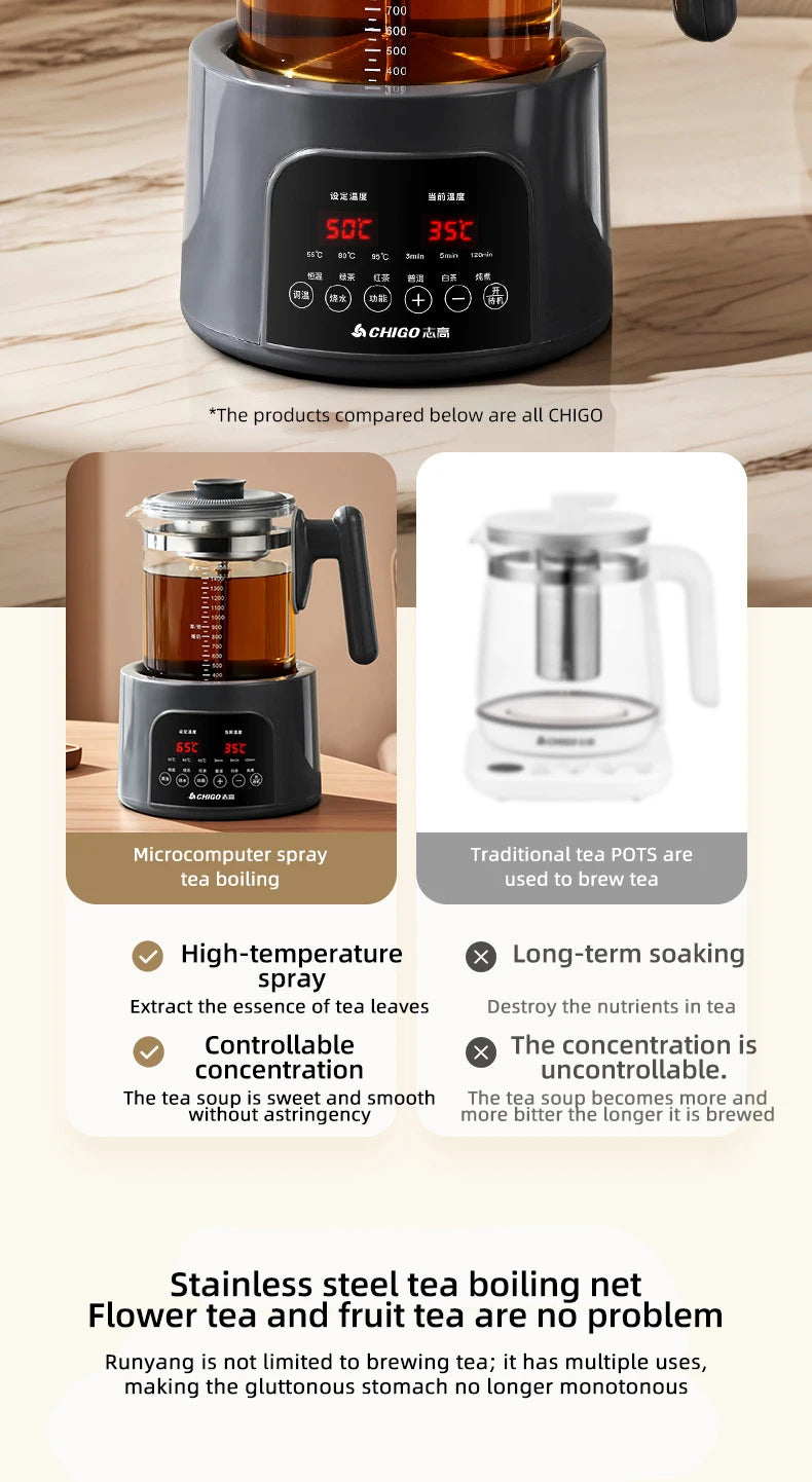 1500ml Steam Spray Tea Kettle Baby Constant Temperature Milk Regulator Multifunctional Electric Kettle 72h Thermostatic Kettle