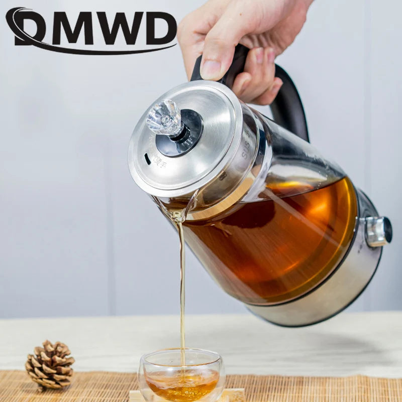 110V Electric Kettle Coffee Tea Maker 1L Thermos Black Pu 'er Glass Tea Maker Automatic Steam Spray Teapot Kettles Health Pot