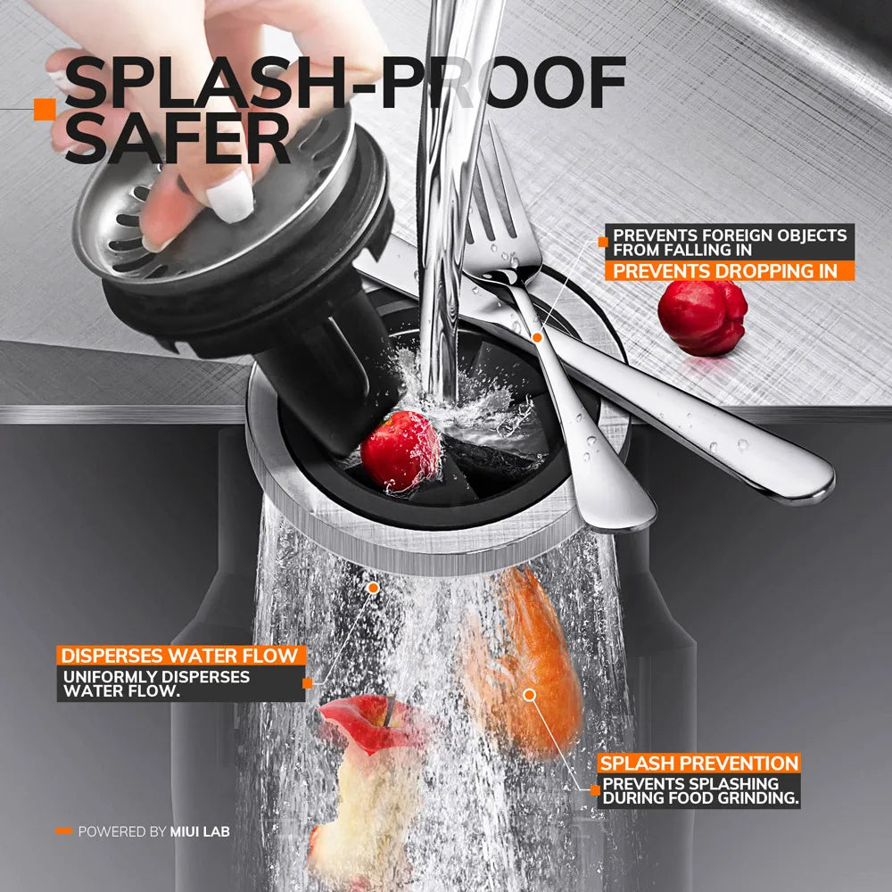 Continuous Feed Garbage Disposal with Sound