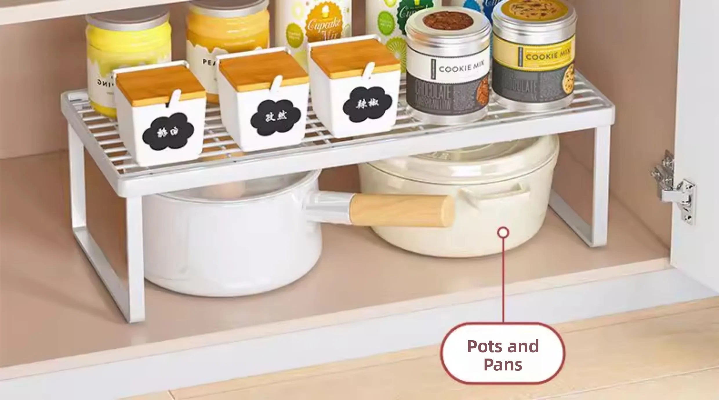 Kitchen Storage Rack Countertop Dish Pot Utensil Organizer Cabinet Inner Multi-layer Shelf Seasoning Tabletop Storage
