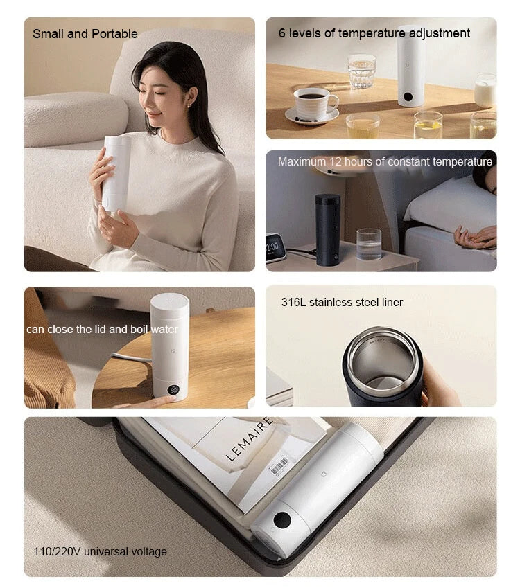 Electric Kettle 2 Thermos Cup Fast Water