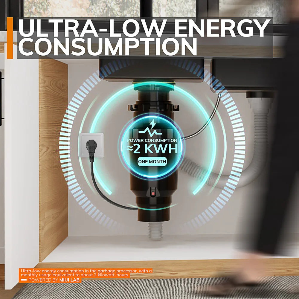 Continuous Feed Garbage Disposal with Sound