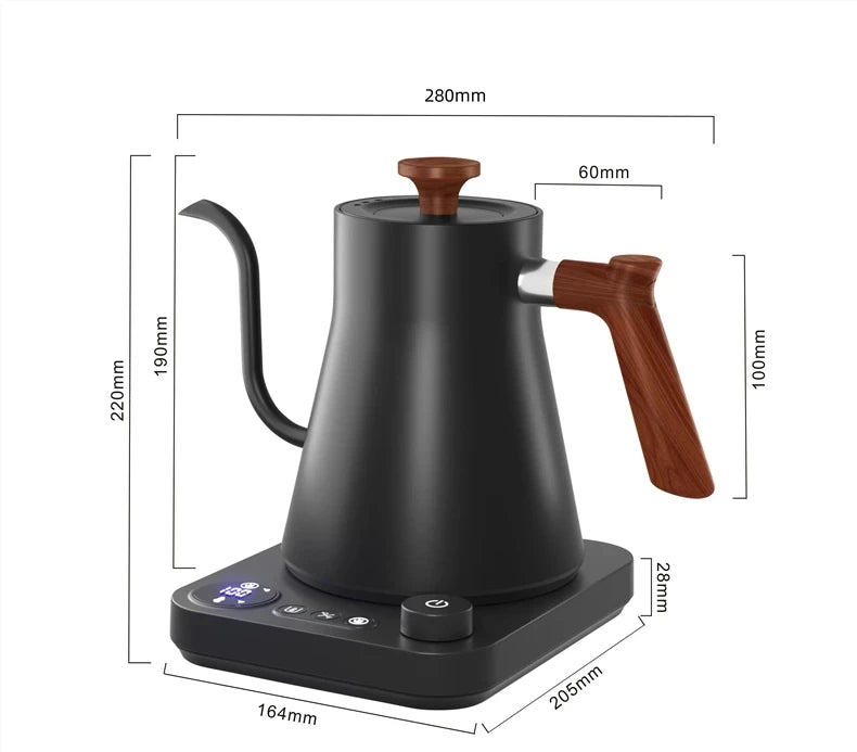 220V 110V 1200W 0.9L Gooseneck pour over coffee kettle with temperature control water tea                                                                   kettle