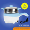 2L Travel 12V 24V Car Truck Multifunction Electric Cooking Skillet Double Layer Hot Pot Soup Heater Rice Cooker Food Steamer Pan