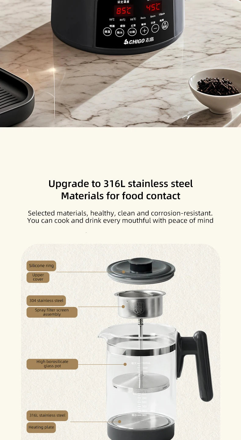 1500ml Steam Spray Tea Kettle Baby Constant Temperature Milk Regulator Multifunctional Electric Kettle 72h Thermostatic Kettle