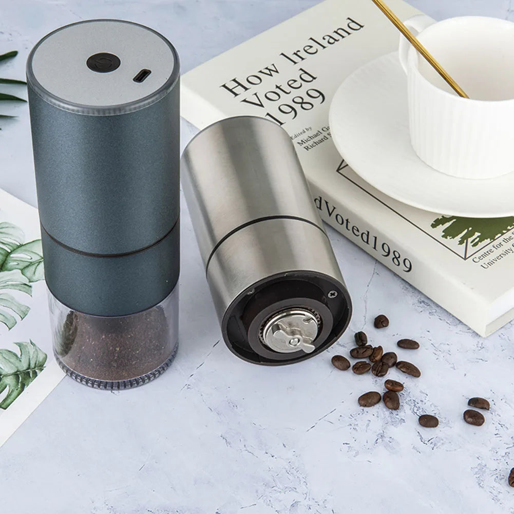 Electric Coffee Grinder Portable Espresso Machine with Brush USB Rechargeable Grinding Core Beans Mill for Cafe Home Travel