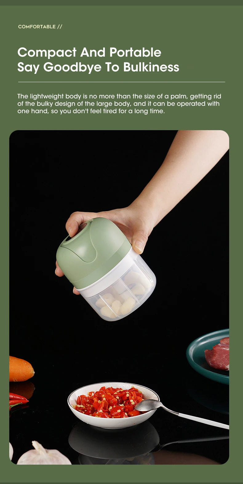 Electric Garlic Masher Crusher Portable
