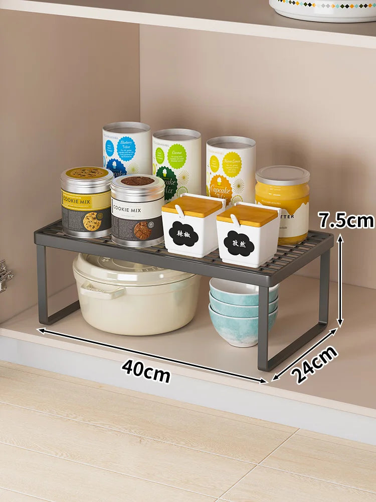 Kitchen Storage Rack Countertop Dish Pot Utensil Organizer Cabinet Inner Multi-layer Shelf Seasoning Tabletop Storage