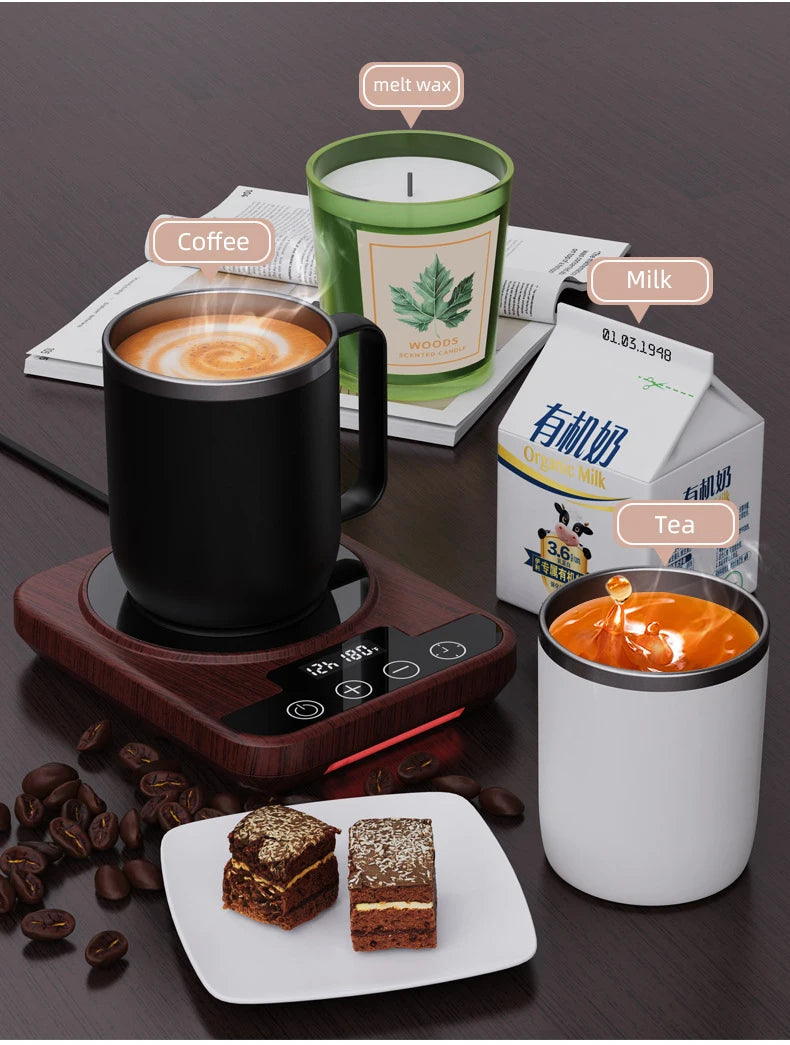 Cup Heater Coffee Mug Warmer Yeast Fermentation Thermostat Electric Hot Plate Adjustable Temperature Warmer Coaster Heating Milk