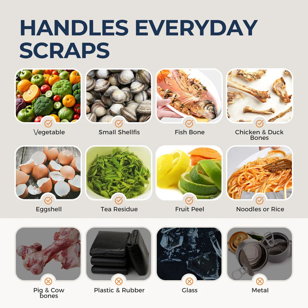 Continuous Feed Garbage Disposal with Sound