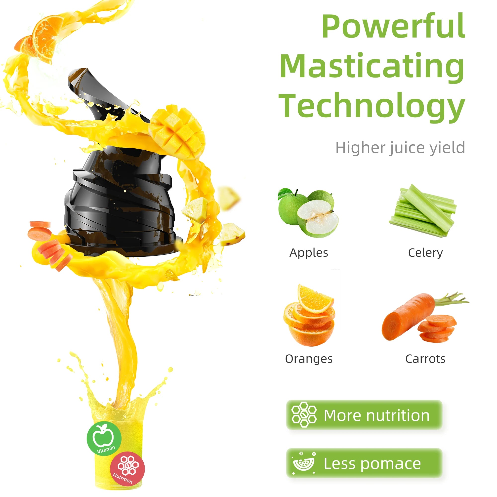 BioloMix Cold Press Juicer with 78mm Feed Chute