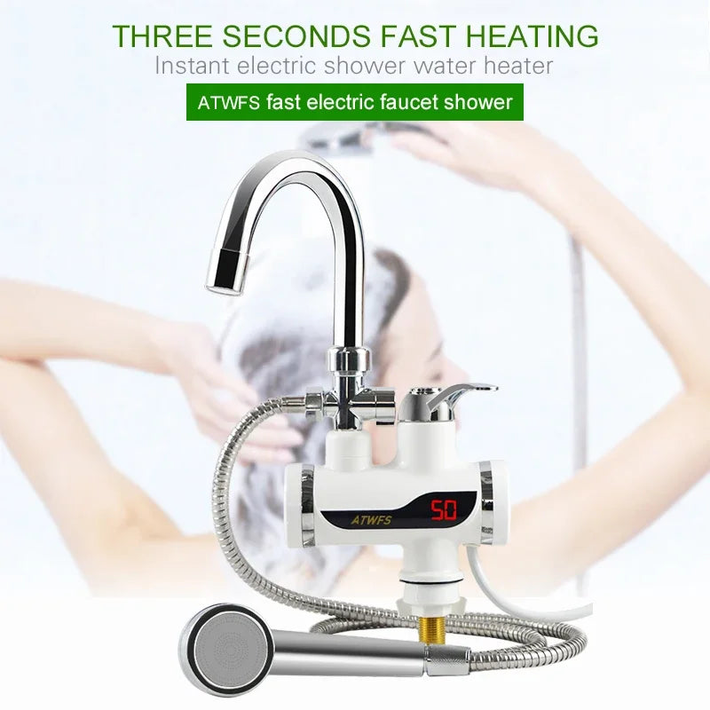Electric Instant Shower Water Heater Instant Hot Water Faucet Kitchen Electric Tap Water Heating Instantaneous Heater