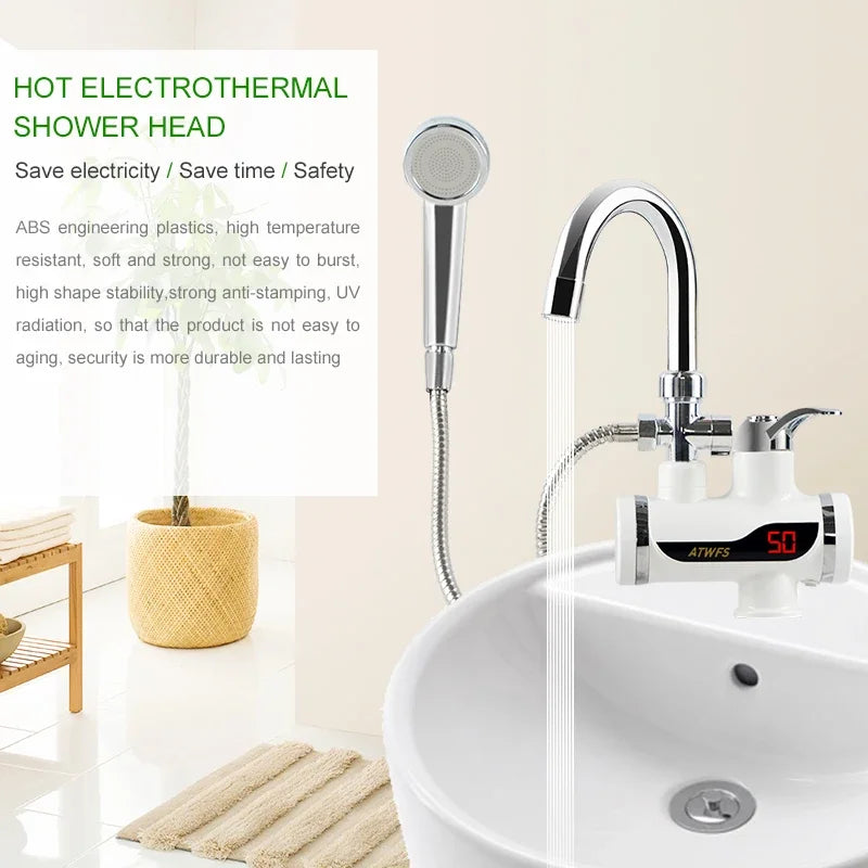 Electric Instant Shower Water Heater Instant Hot Water Faucet Kitchen Electric Tap Water Heating Instantaneous Heater