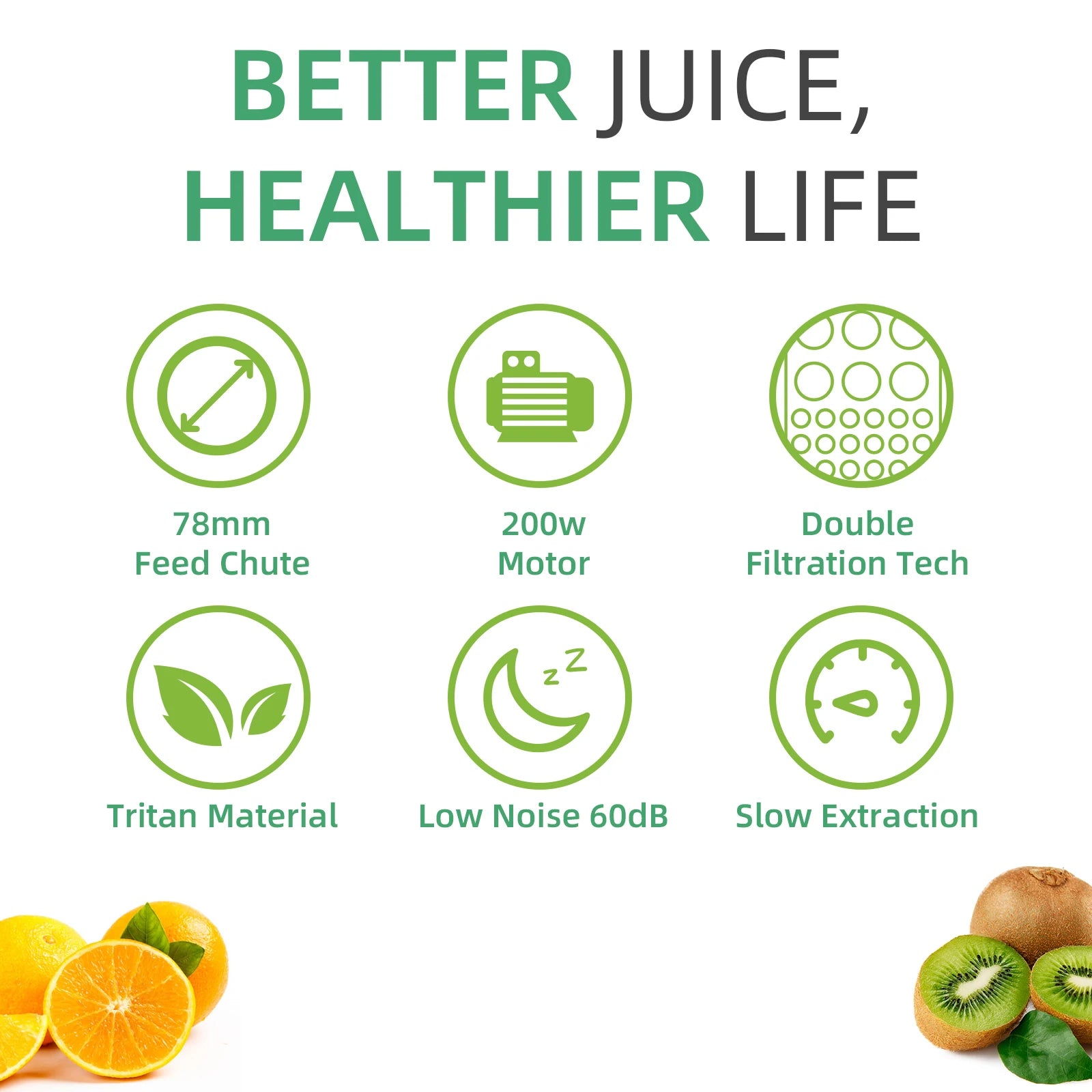BioloMix Cold Press Juicer with 78mm Feed Chute