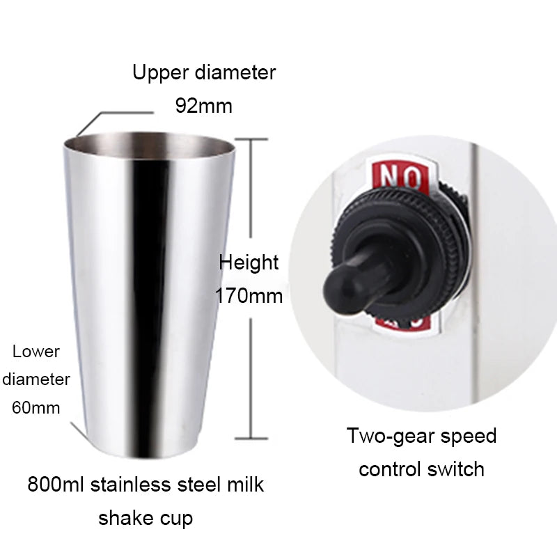 JIQI Multifunction Milkshaker Stainless Steel Milkshake Bubble Tea Stirring Machine Drink Milk Foam Mixer Blender Smoothie Maker