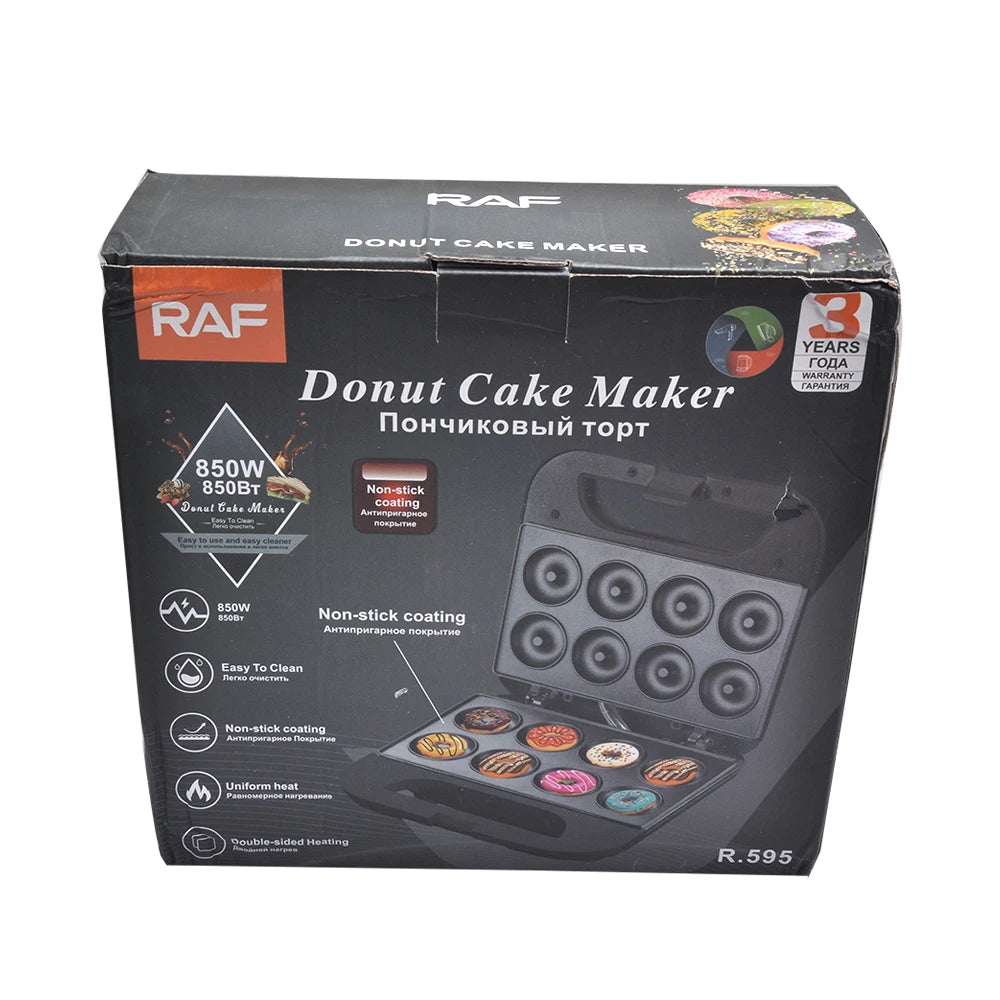 850W 8 Holes Mini Donut Maker Machine Cake Baking Oven Pot Kitchen Cooking Appliance Toaster 220V for Kids Dessert