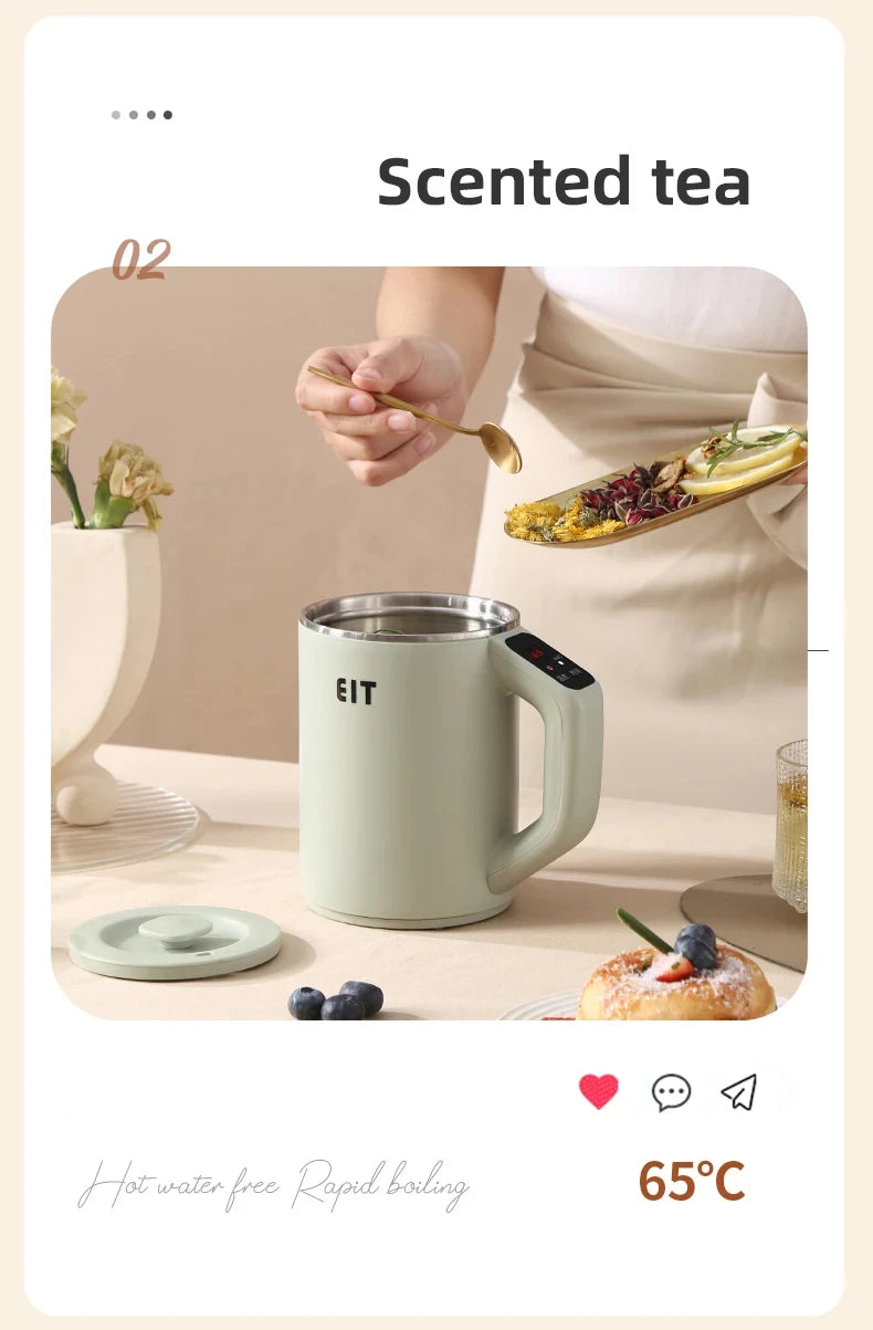 600ml Electric Kettle Health Preserving Pot Boiled Water Tea Pot Multicooker Electric Heating Cup Desktop Stew Cup 220V