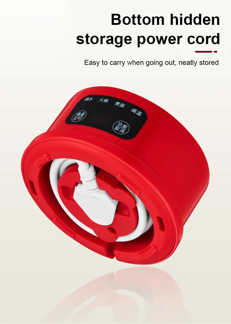 Folding Portable Electric Kettle Insulated Hot Water Boiler Stainless Steel Travel Noodles Cooking Pot Stew Skillet 800ML Hotpot