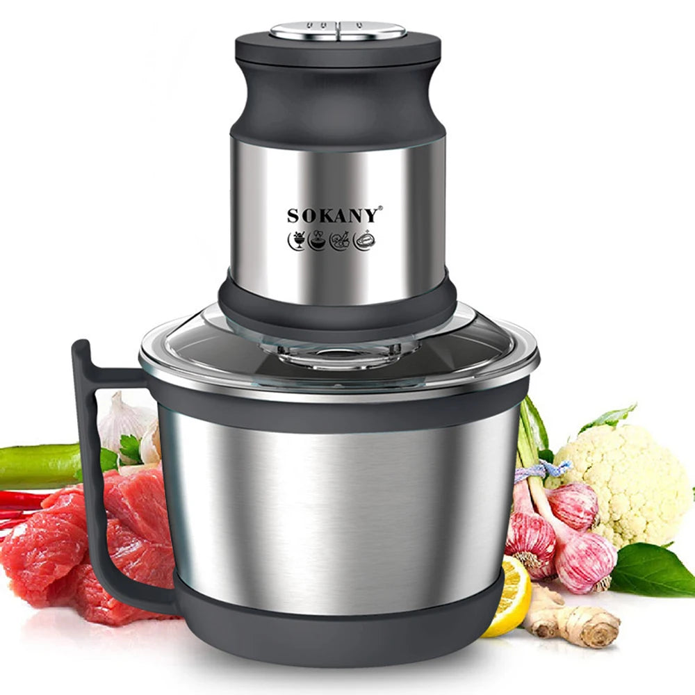 800W 3L Meat Grinder Electric Stainless Steel Blender Mixer Machine for Kitchen Food Processors Chopper Meat Mincer 220V
