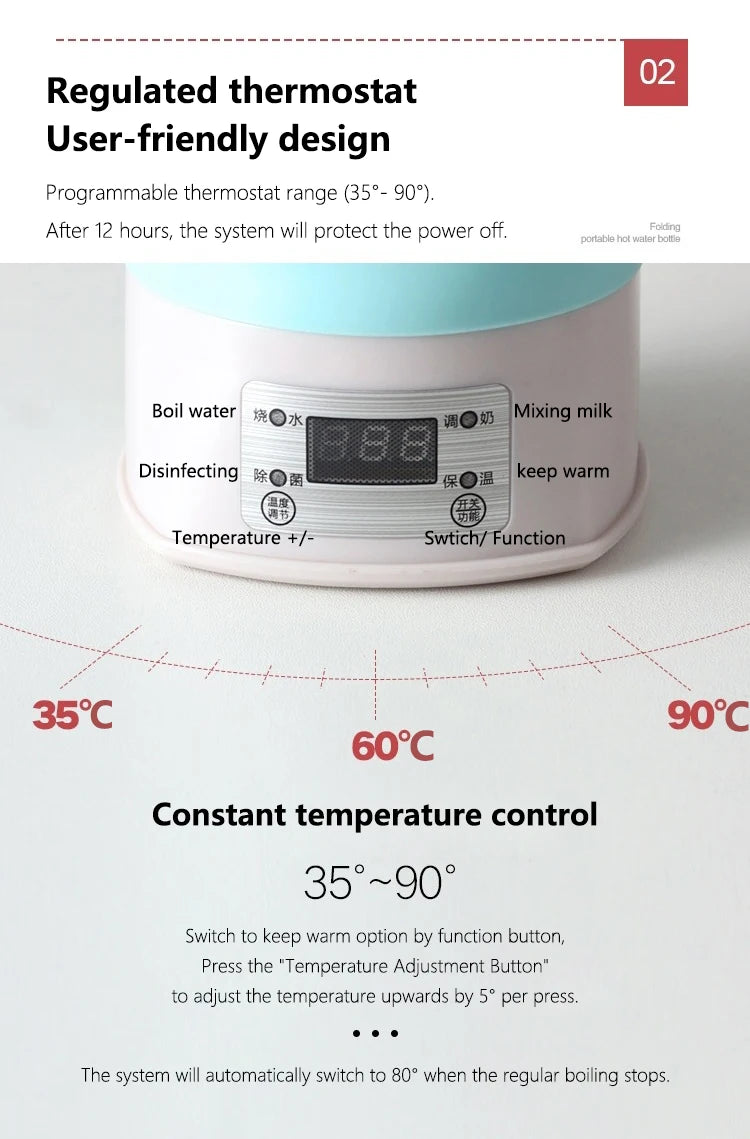 Wide voltage Silicone Folding pot Portable Electric kettle