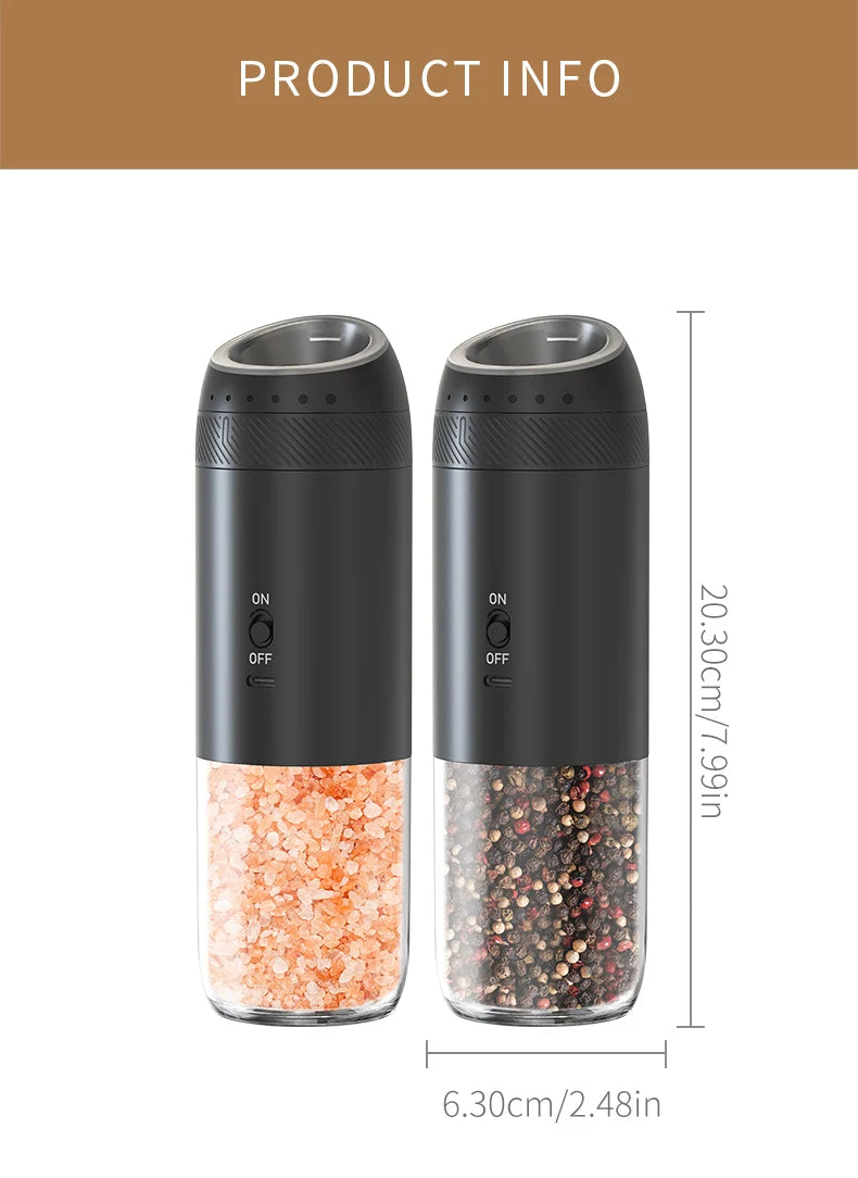 Electric Salt And Pepper Grinder with LED Light