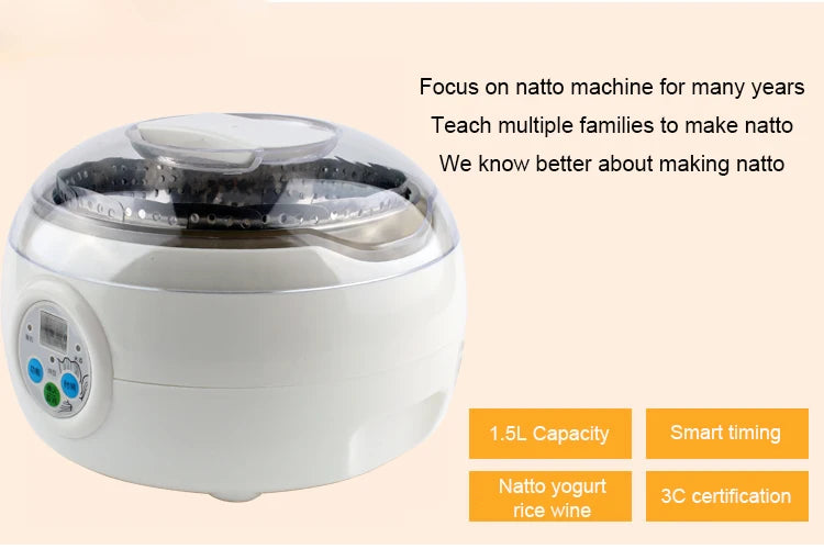 Automatic Electric Natto Maker Rice Wine Fermenting Machine Yogurt Leben Sour Cream Fermenter Yoghurt Stainless Steel Liner Cup