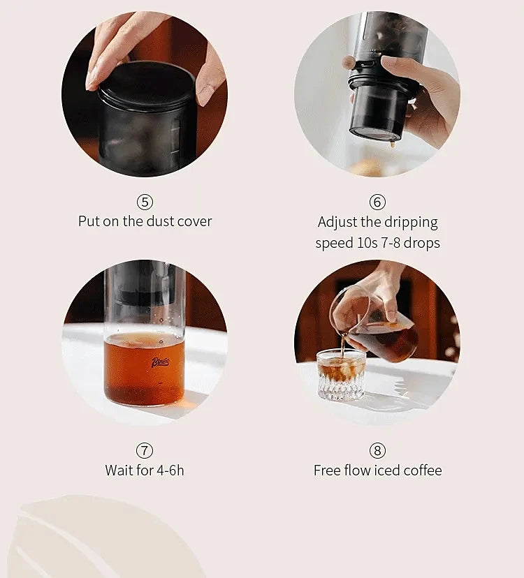 Protable Glass Drip Filter Ice Drop Coffee Maker