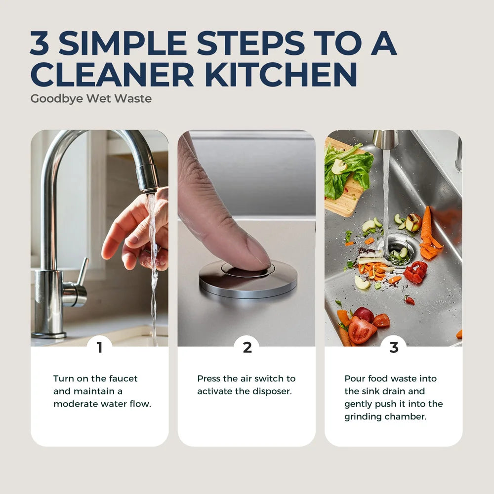 Continuous Feed Garbage Disposal with Sound