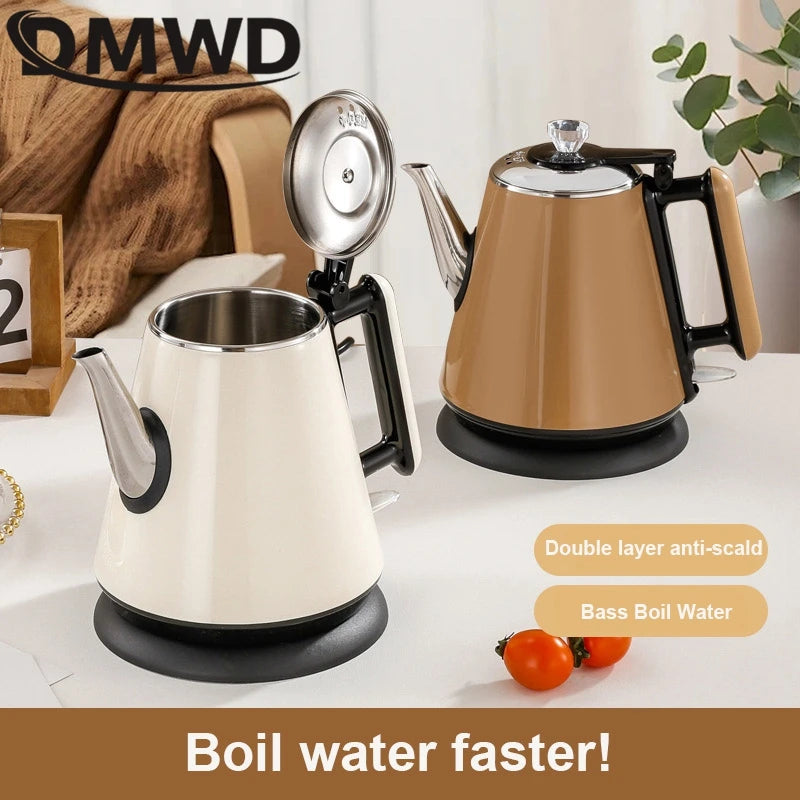 DMWD 1.2L Mini Electric kettle Portable water Heater Teapot Coffee warmer Anti-scald Stainless Steel kettle Automatic power off