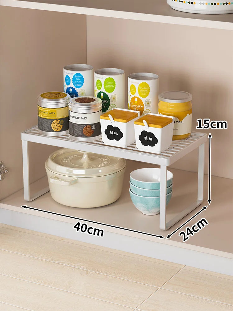 Kitchen Storage Rack Countertop Dish Pot Utensil Organizer Cabinet Inner Multi-layer Shelf Seasoning Tabletop Storage
