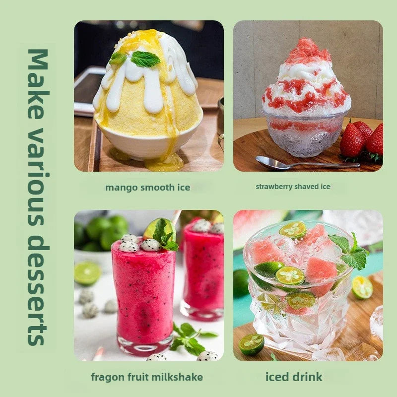 Automatic Ice shavers Small household electric Shaved Ice Machine two speed Adjustable ice shaving machine 220V 110V Ice Crusher