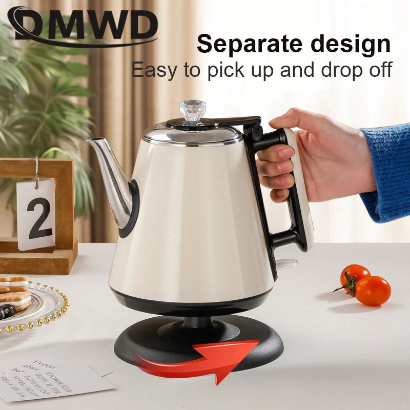 DMWD 1.2L Mini Electric kettle Portable water Heater Teapot Coffee warmer Anti-scald Stainless Steel kettle Automatic power off