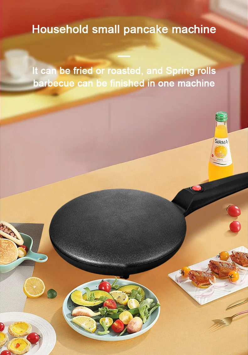 110V/220V Automatic Pancake Making Machine Instant Heating DIY Snack Burrito Baking Pan Crepe Maker Spring Roll Flapjacks Skille