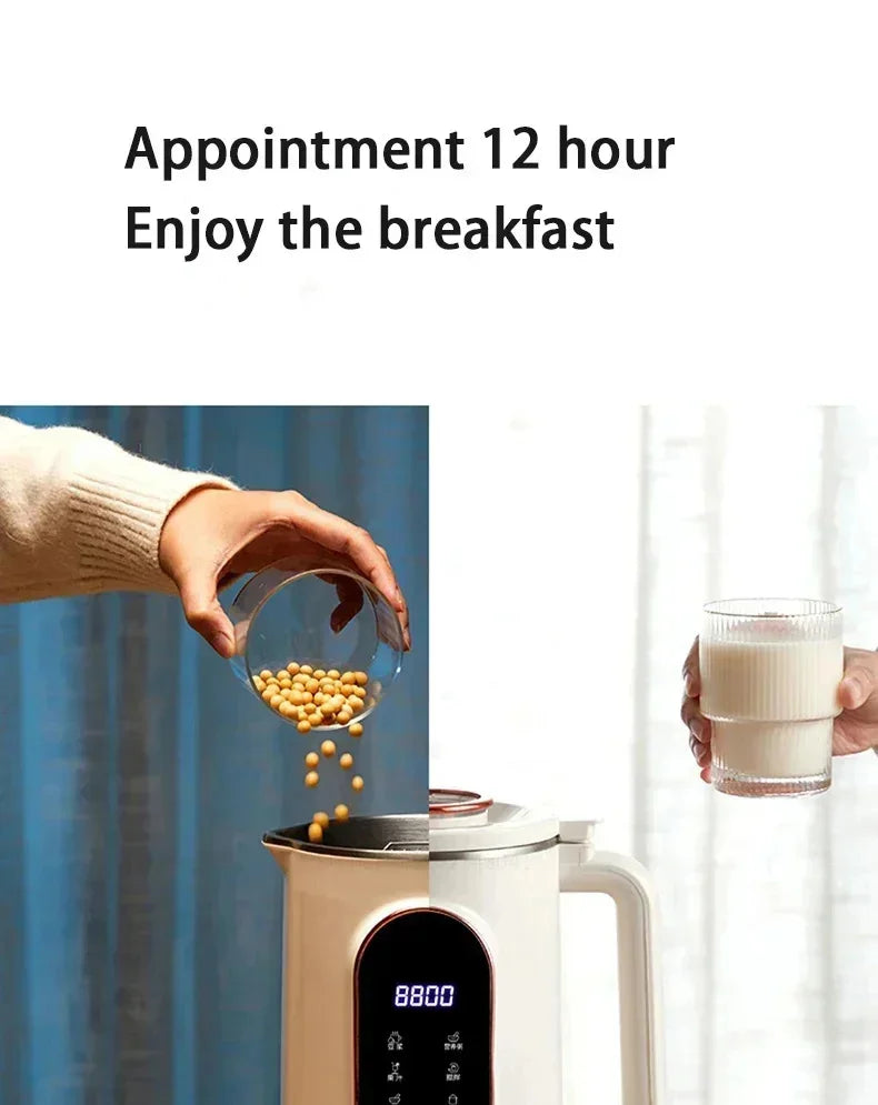 220V 1500ml Soybean Milk Machine 10-leaf Blade Breakfast Machine Electric Juicer Blender Mixer Wall Breaking Machine