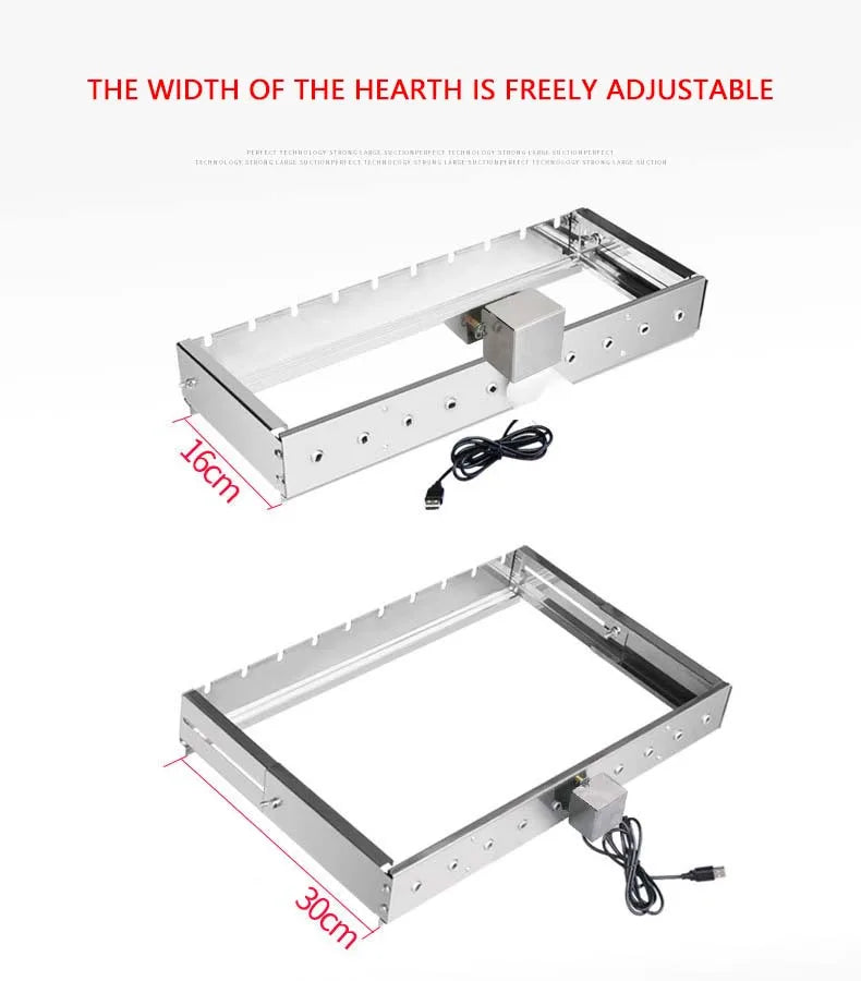 Commercial Barbecue Skewers Griddle Stainless Steel Grill Automatic Meat Rotate Machine Width Adjustable Hot Dog Roller